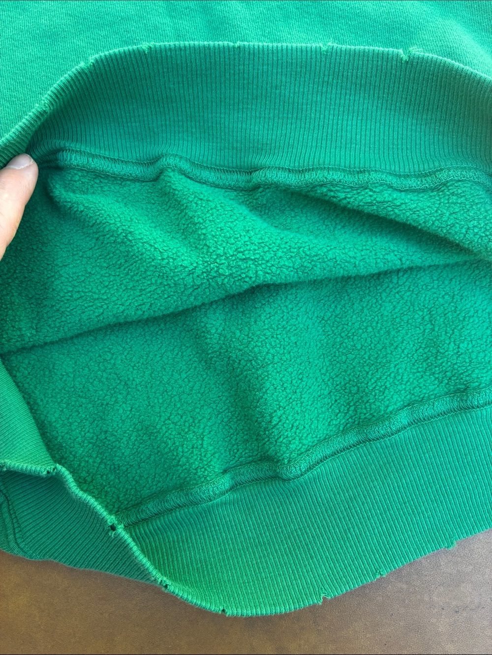 I Stole My Boyfriend’s Shirt Green Distressed Sweatshirt Smiley Face - Picture 8 of 15